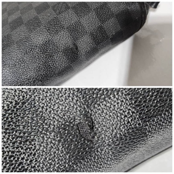 Authentic Louis Vuitton Damier Graphite Renzo Messenger Bag Grey/Black - Picture 9 of 14